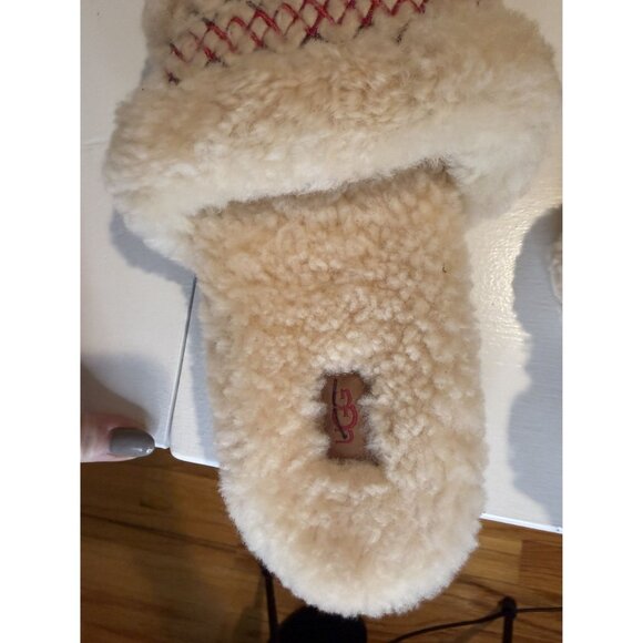 NEW UGG Women's Cozetta Braid Shearling Slide Sandals Cream W US 9 EU 40 [jb] - Picture 15 of 16